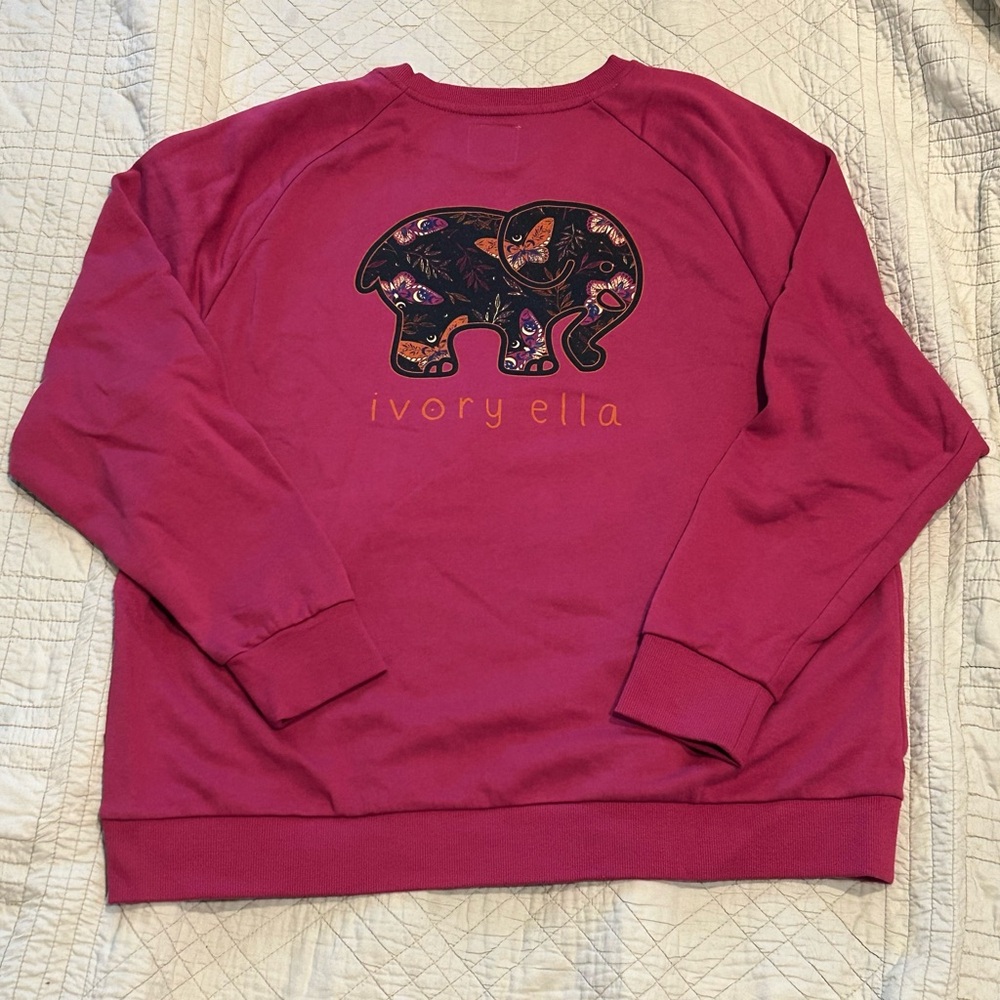 Ivory Ella Pink Sweatshirt with Elephant Design